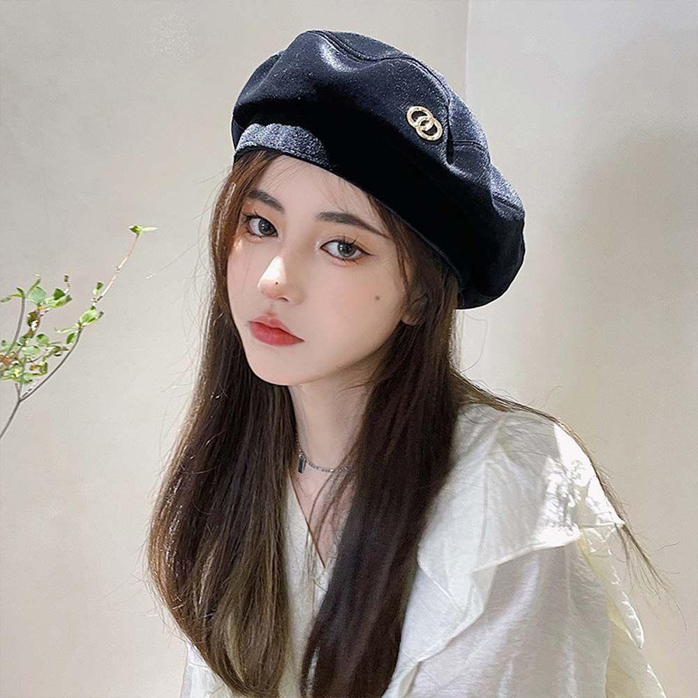 Wmes15h Mũ Nồi Nhung Tròn Ấm Áp Đơn Giản Mùa Thu Đông Cho Nữ