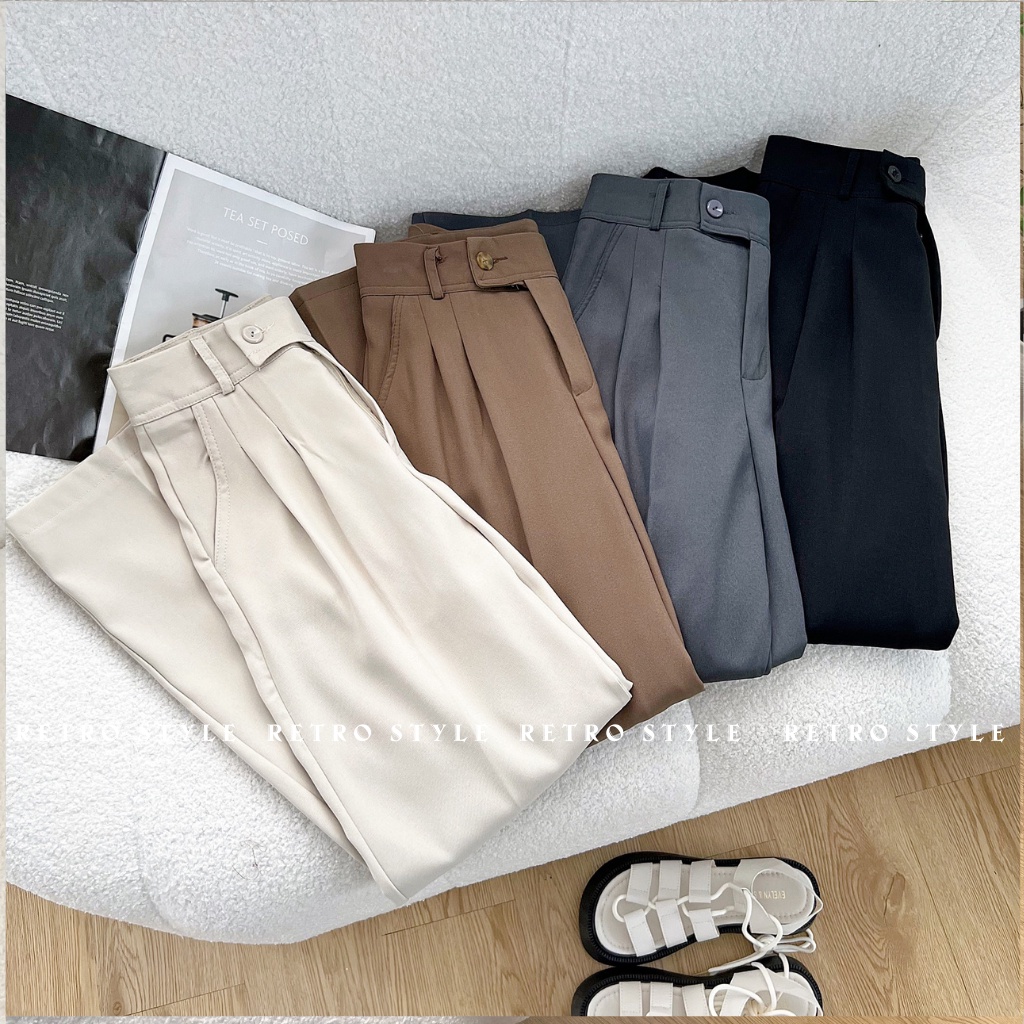 Quần suông cạp lệch chất ruby cao cấp quần lưng cao Quansuong563/251/P4K7