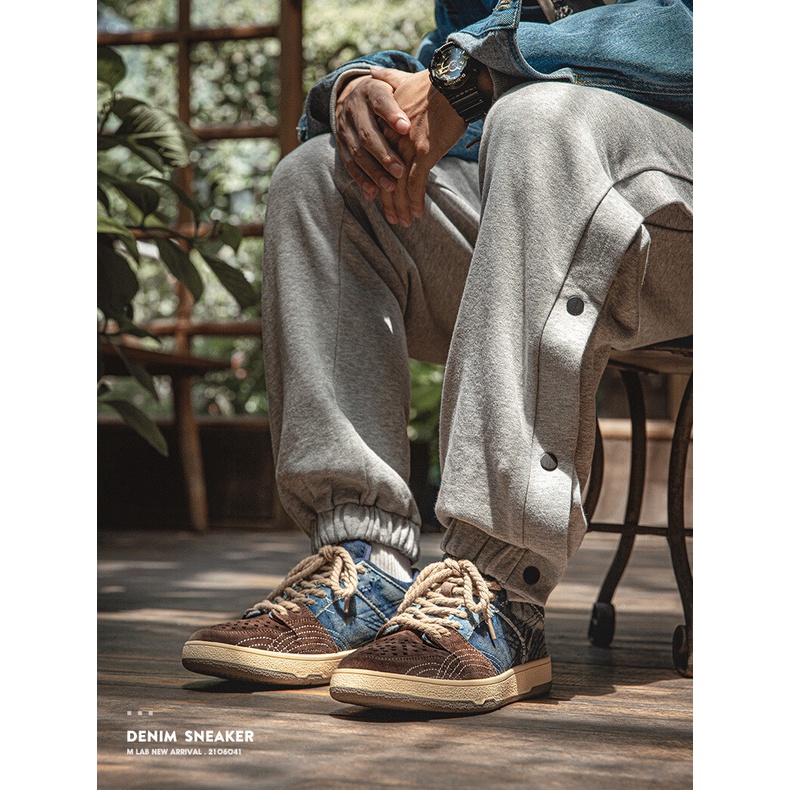 Giày thể thao MADEN vải denim phong cách Nhật Bản cổ điển thời trang cá tính dành cho nam
