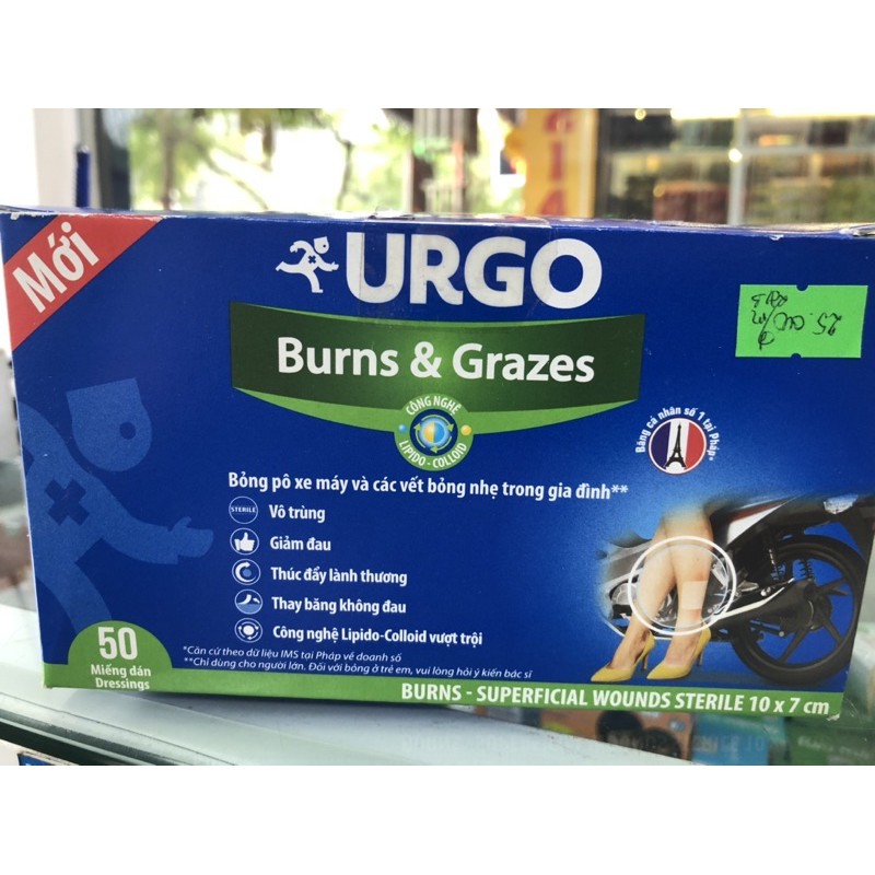 URGO Burns & Grazes - Cho các vết bỏng nhẹ , trầy nhẹ mau lành