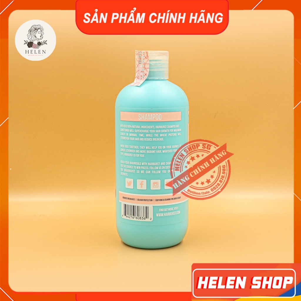Cặp Gội Xả HAIRBURST Hỗ Trợ Mọc Tóc, Giúp Tóc Chắc Khỏe 350ML