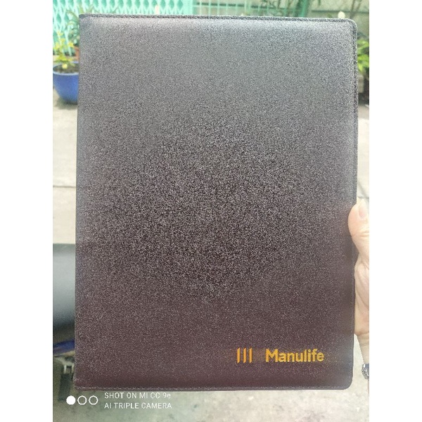 BÌA DA ĐỰNG HỢP ĐỒNG BẢO HIỂM MANULIFE SIÊU ĐẸP KT 32X24CM