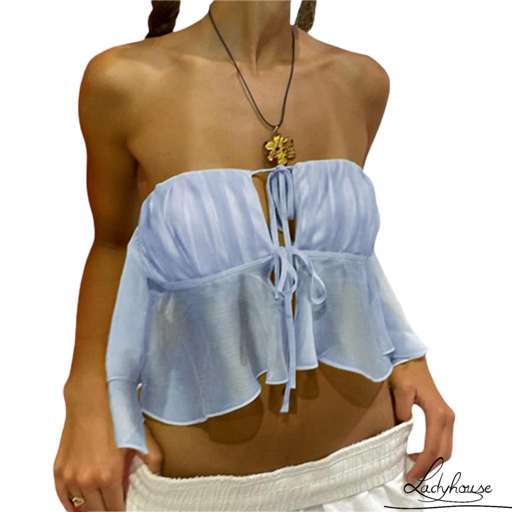 Áo Croptop Hai Dây Màu Sắc Thời Trang Mùa Hè Gợi Cảm Cho Nữ