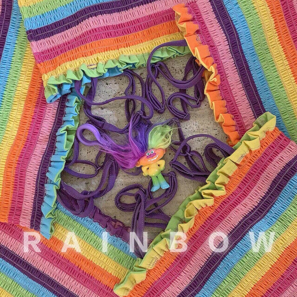 Áo Hai Dây Cầu Vồng Thân Nhún Mẫu Mới Xinh Lung Linh TTSL0162