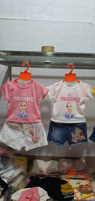 Áo phông cotton cho bé, áo thun vải 4 chiều bé gái elsa 7-27kg