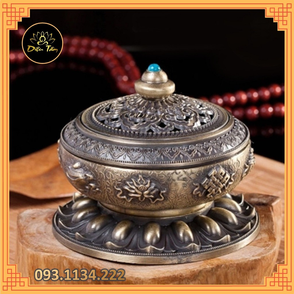 Lư đồng xông trầm đồ thờ cúng dụng cụ xông trầm nụ , trầm hương nhiều mẫu lư đồng tùy chọn