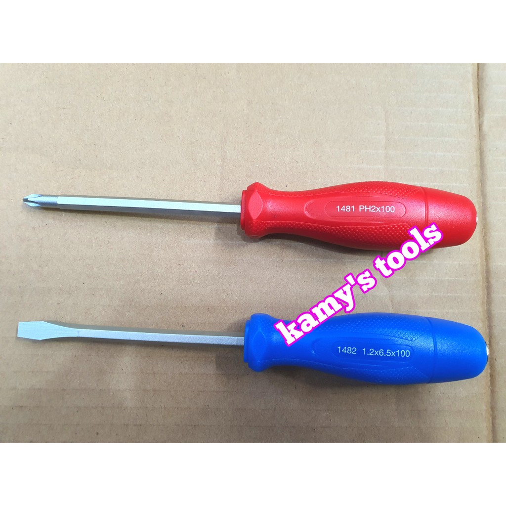 Tua vít đóng bake dẹp kingtony 6mm PH2 dài 100mm model 1481 và 1482 NoBrand