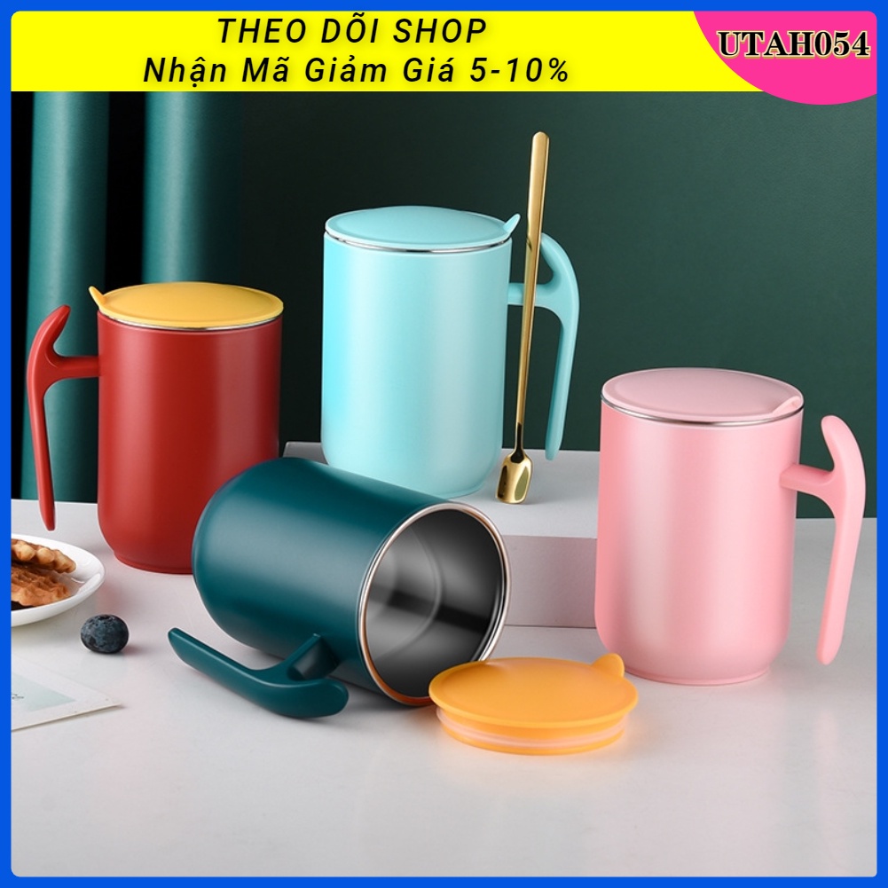 Hàng Sẵn Cốc Uống Cà Phê Có nắp 550ml Cách Nhiệt Chống Rò Rỉ【Utah054】