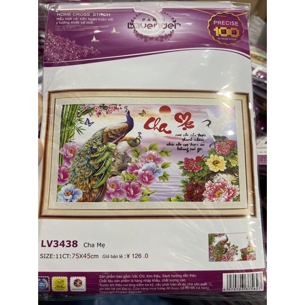 tranh thêu chữ thập cha mẹ lv3438 (75x45)