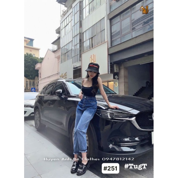 Quần Baggy Jean Nữ Lưng Cao Hack Dáng.#251. Hàng VNXK. Huynhsen Shop