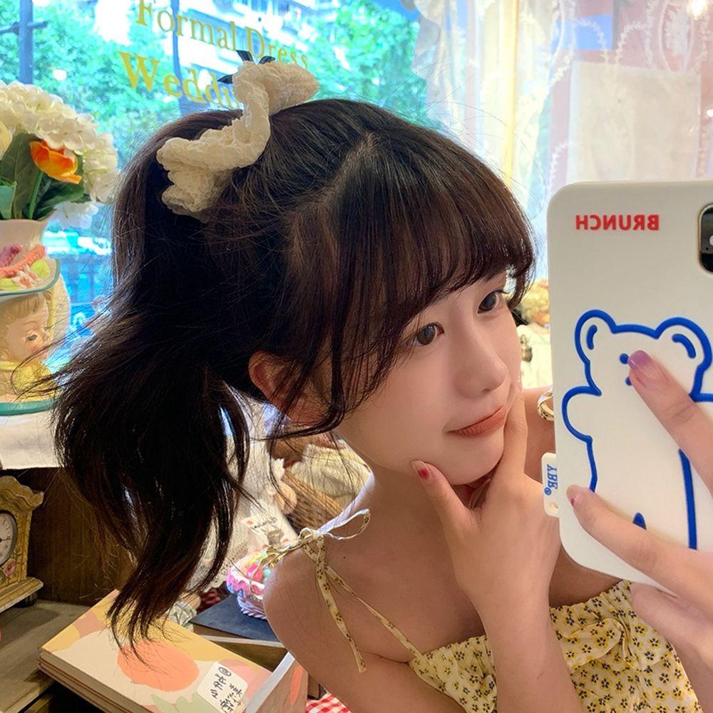 Dây Cột Tóc Đuôi Ngựa Bằng Vải Thiết Kế Nhỏ Nhắn Phong Cách Cổ Điển Ngọt Ngào WMES15H