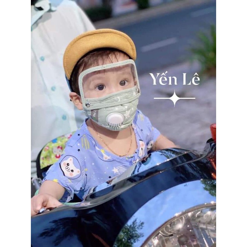 [RẺ VÔ ĐỊCH] Combo 4 khẩu trang vải có kính/ kèm kính (8 tháng-5y)