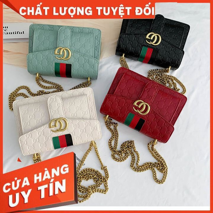 Túi Xách Nữ⚡PG 03 ⚡ Da PU 3 Lớp ,Mềm,Mịn, Bền,Fom Đứng Chuẩn,3 Ngăn - Thiết Kế Sang Đẹp-Màu Xanh,Đen,Trắng,Đỏ