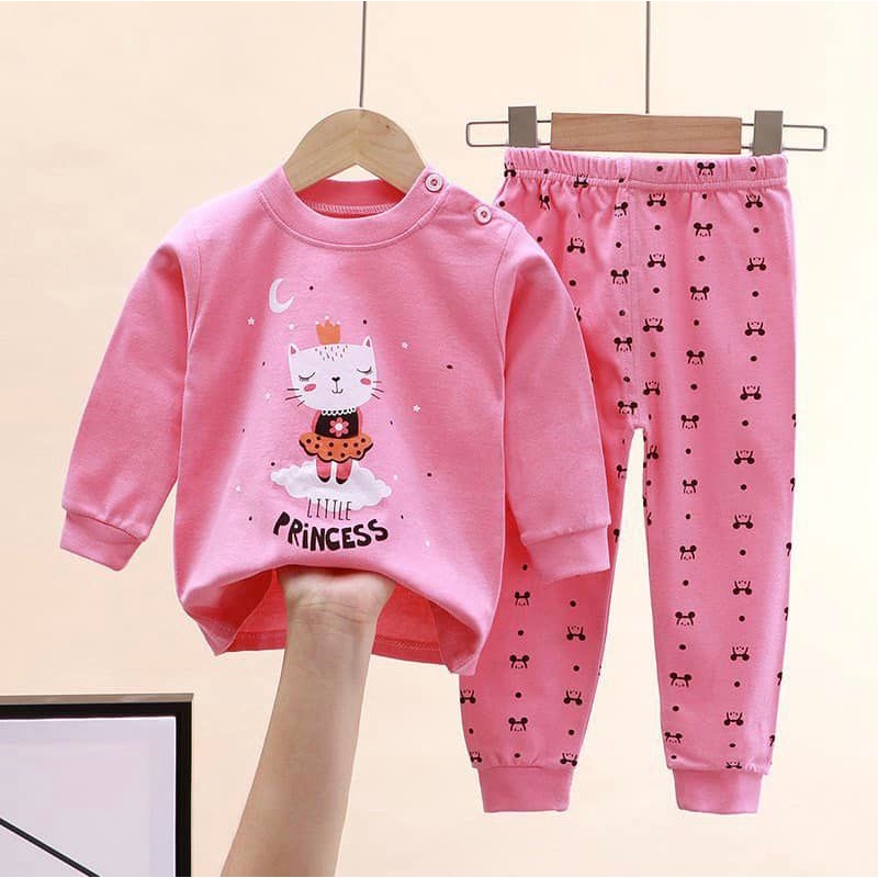 Bộ dài cotton Batman + mèo hồng  cho bé cực đẹp