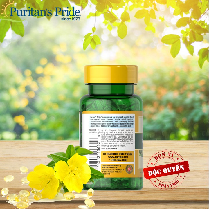 CHÍNH HÃNG - TINH DẦU HOA ANH THẢO EVEVING PRIMROSE OIL 500MG 100 viên của Puritan's Pride