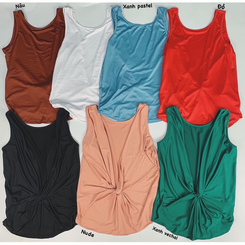 [Mã FATHANG5 giảm 10K đơn 50K] Áo TankTop Tập Gym Xoắn Hở Lưng Siêu Sexy, Chất Thun Polly Mát Nhẹ Co Giãn 4 Chiều