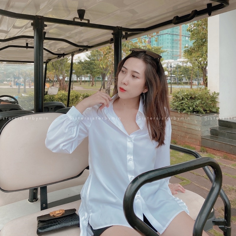 SISTERSISTER - BEST SELLER Áo sơ mi dập li thân sau Gossip