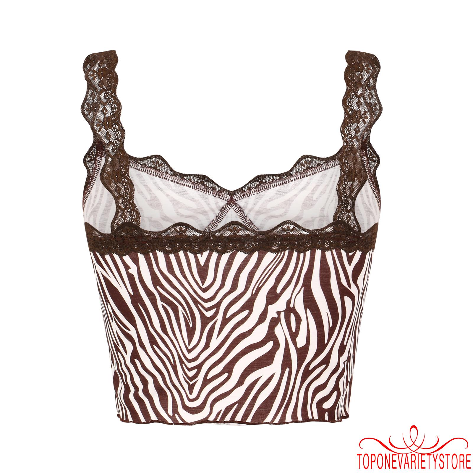 Áo lửng hai dây họa tiết sọc ngựa vằn gợi cảm cho nữ | BigBuy360 - bigbuy360.vn