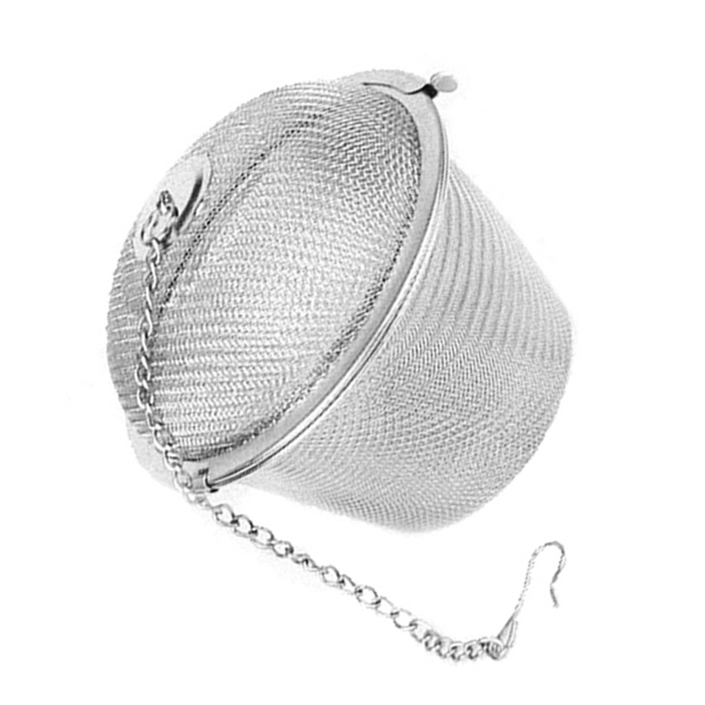Rây lọc trà bằng thép không gỉ cấp thực phẩm có nắp và dây xích tiện lợi