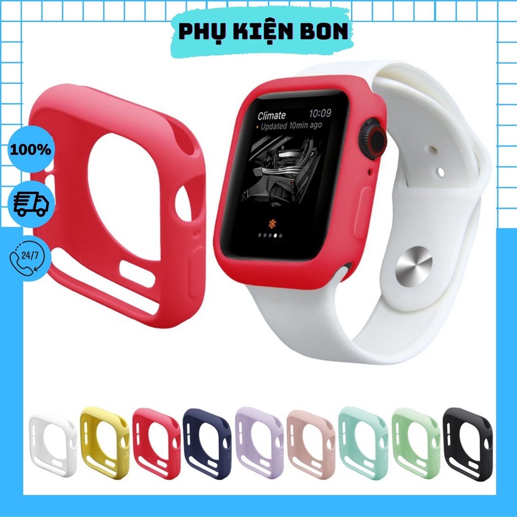 [HOT] Ốp bảo vệ đồng hồ bằng silicon mềm nhiều màu cho Apple Watch iWatch Series 5/4/3/2/1 38mm 40mm 42mm 44mm