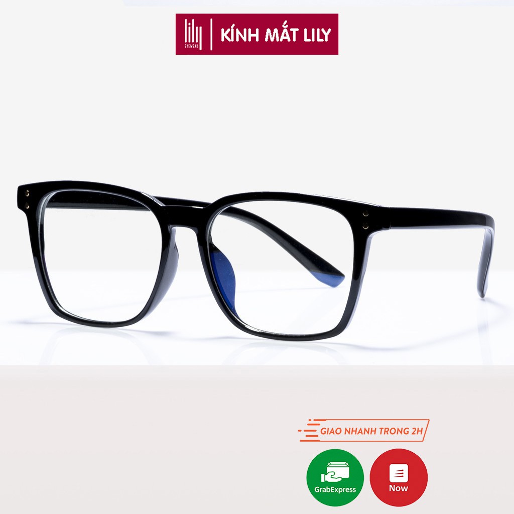 Kính cận nam nữ Lilyeyewear mắt kính vuông to chắn bụi đi đường chống ánh sáng xanh 616