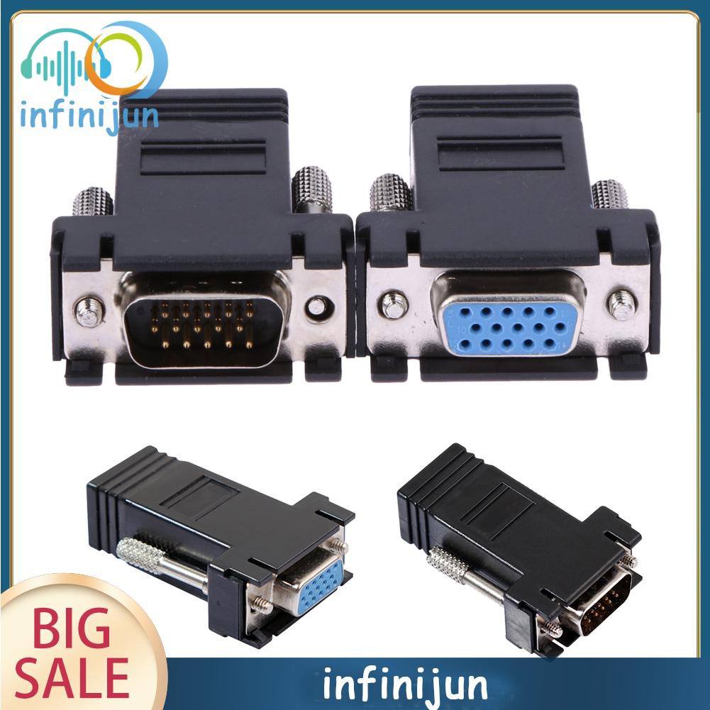 Đầu Chuyển Đổi Vga Sang Lan Cat5 Cat5E/6 Rj45