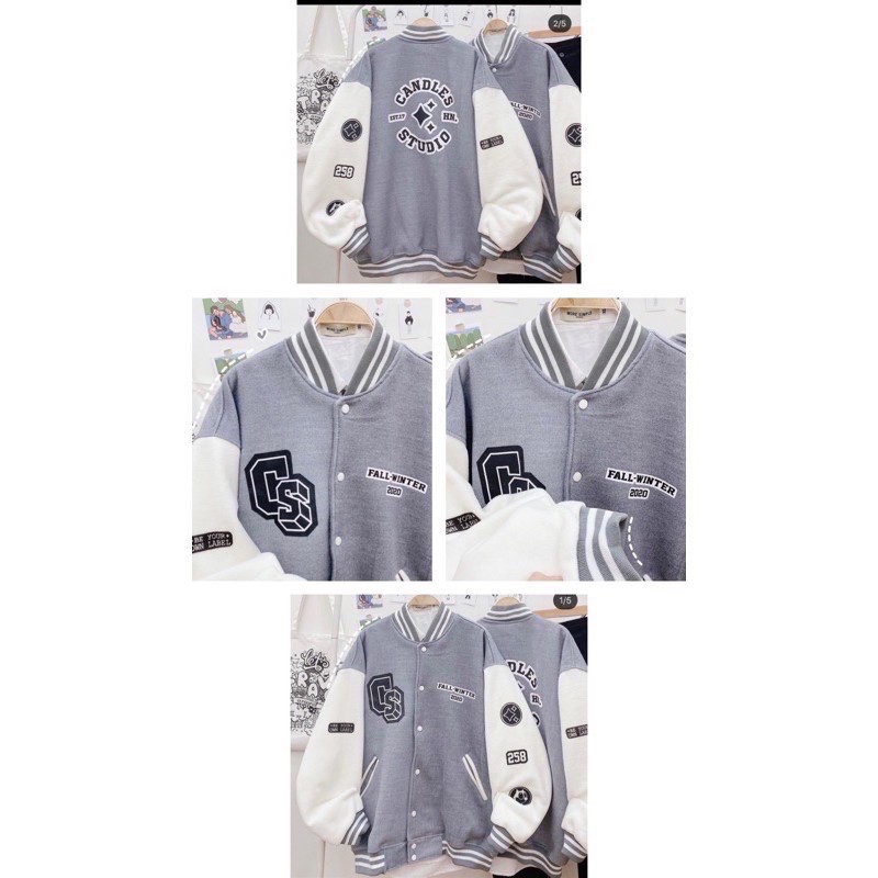 Áo Khoác BOMBER Nỉ Tăm Nhung❤️Form Rộng Unisex Nam/Nữ Màu VÀNG NÂU/XÁM❤️[FREESHIP] | BigBuy360 - bigbuy360.vn