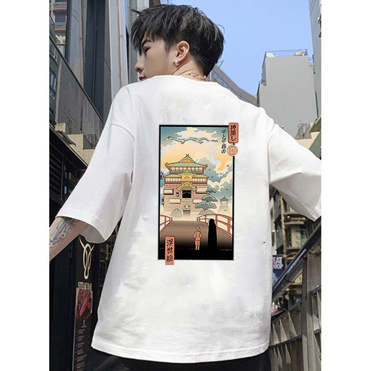 Áo thun tay lỡ họa tiết phong cảnh form rộng vải dày mịn 2020T2634