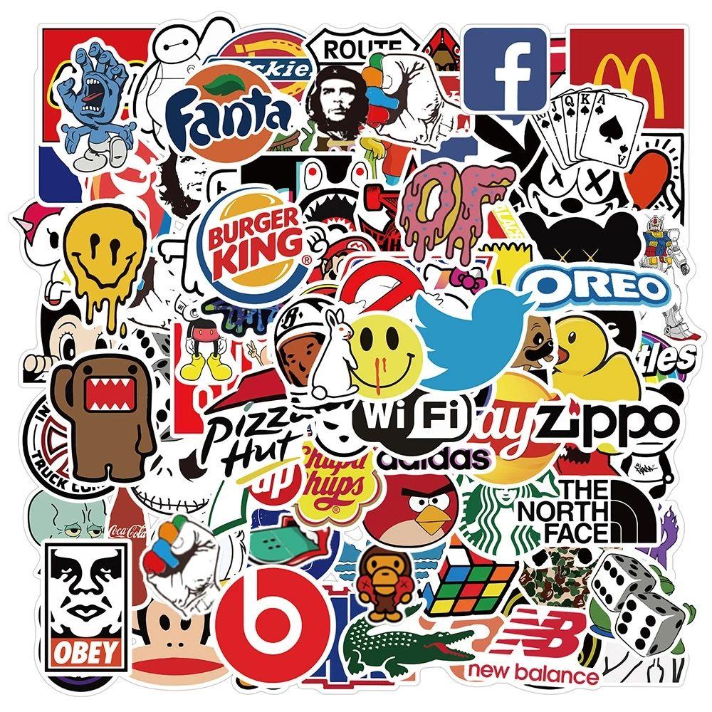 PEWANY Bộ 101 Nhãn Dán Logo Trang Trí Ván Trượt / Guitar / Laptop