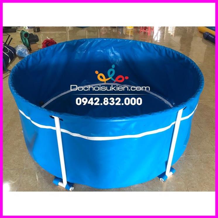 Bể cá koi hình tròn, bể bơi cho bé, bể bơi mini cho bé, bể bơi thanh kim loại, bể bơi tròn đường kính 1.5m -3m
