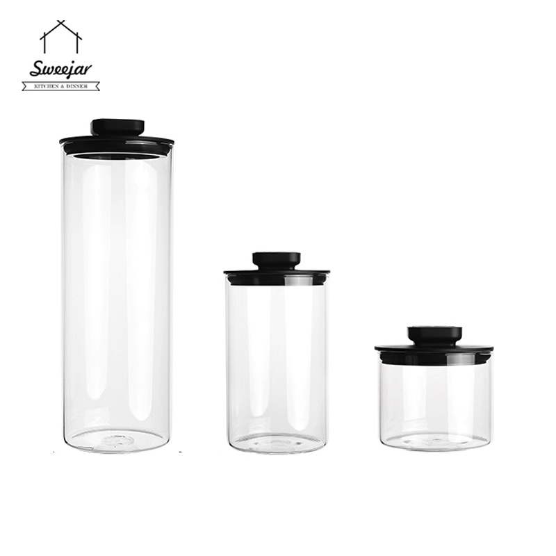 SWEEJAR Hộp đựng bảo quản  bột sữa/thực phẩm bằng thuỷ tinh có nắp đậy an toàn tiện dụng cho nhà bếp