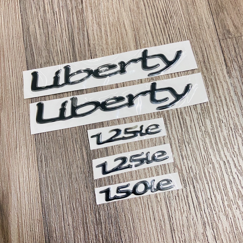 Bộ sưu tập tem chữ LIBERTY 125, 150ie, tem như ZIN theo xe chất liệu nhựa dẻo tân trang xe máy như mới (2 màu lựa chọn)