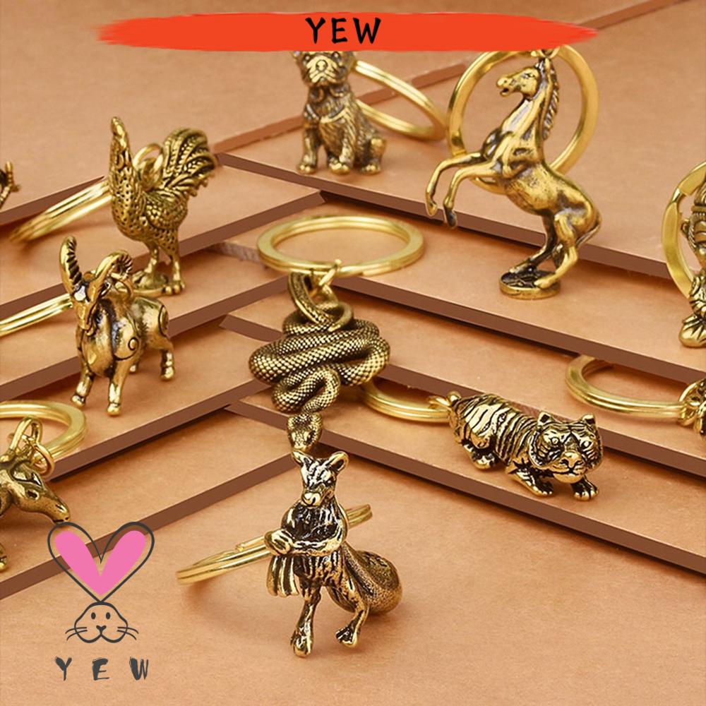 Đồ trang trí Chú Bò Bằng Đồng Nguyên Chất Cao Cấp 12 Kiểu Dáng Để Treo Chìa Khóa/Móc Khóa