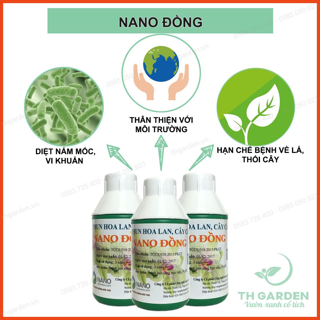 Dung Dịch Nano Đồng Phun Xịt Diệt Nấm Mốc, Vi Khuẩn Cho Hoa Lan, Cây Cảnh Chai 100ml