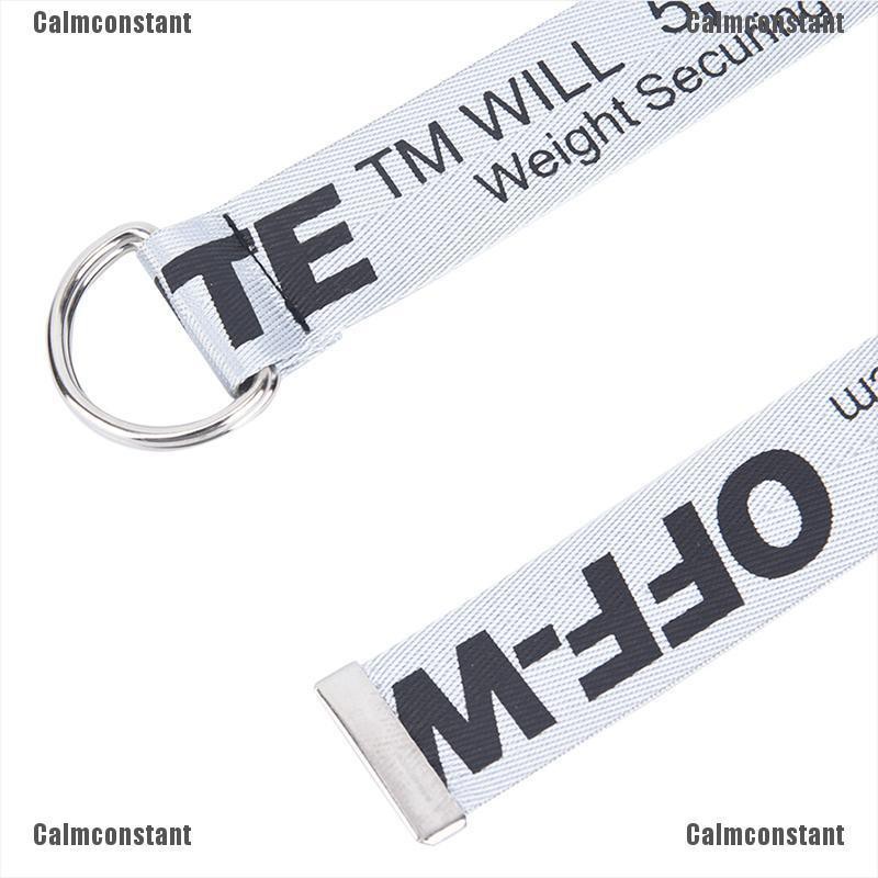 OFF WHITE Thắt Lưng Vải Canvas Thêu Chữ Phong Cách Hip Hop