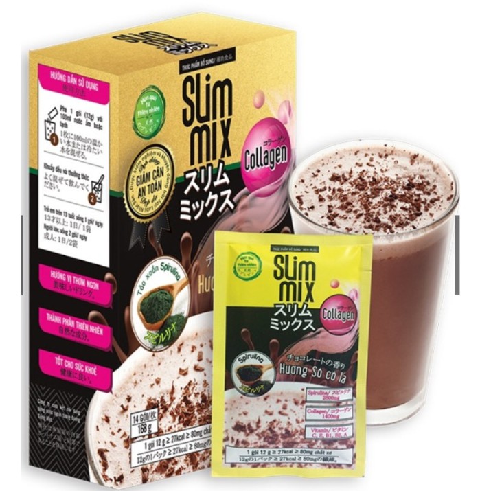 Giảm cân SLIM MIX - Trà Sữa Collagen Công Nghệ Nhật Bản