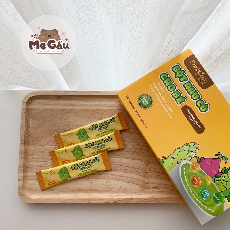 Bột Rau Củ Dalat House gói lẻ 3gr -  cho bé từ 6m+