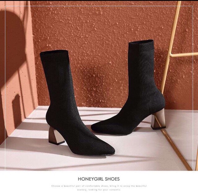 [kèm video] bốt nữ cổ lửng phối len | BigBuy360 - bigbuy360.vn