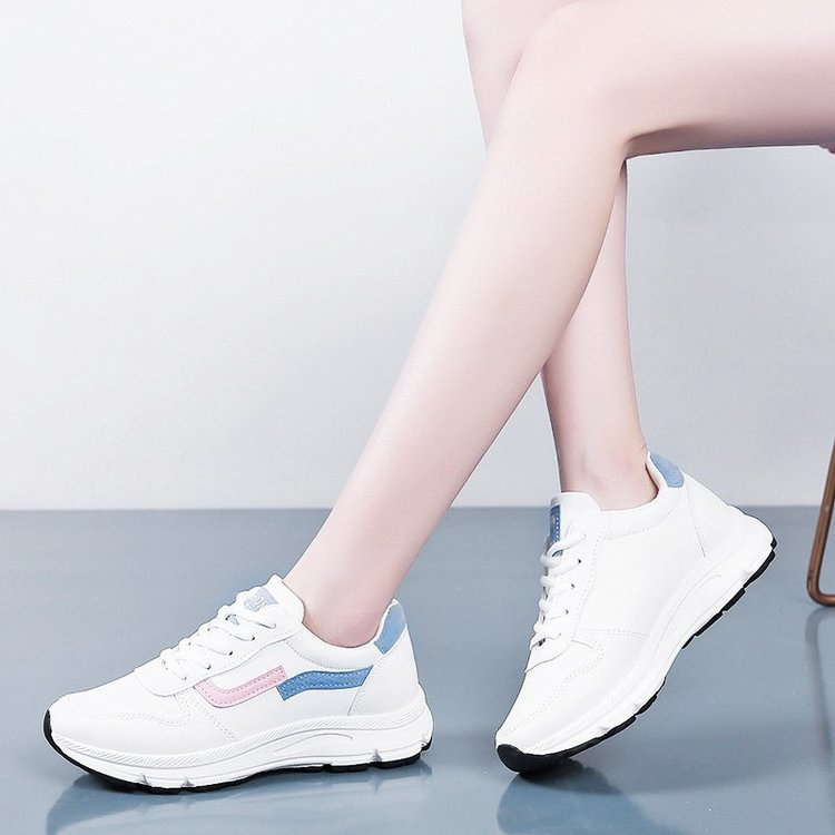 Kasut perempuan new Fashion Platform Sneakers Women Comfortable Women Casual Shoes Lightweight Lace-up Breathable Mesh Shoes