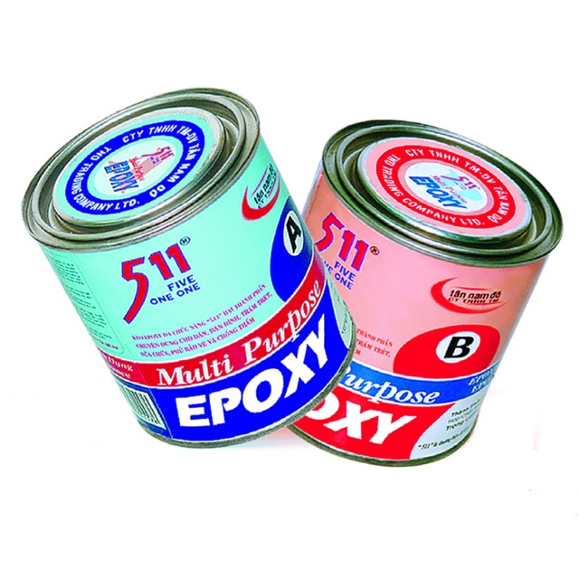 Bộ keo dán đá, nhựa, gỗ, kim loại Epoxy 511 A và B Multi Purpose Tan Nam Do