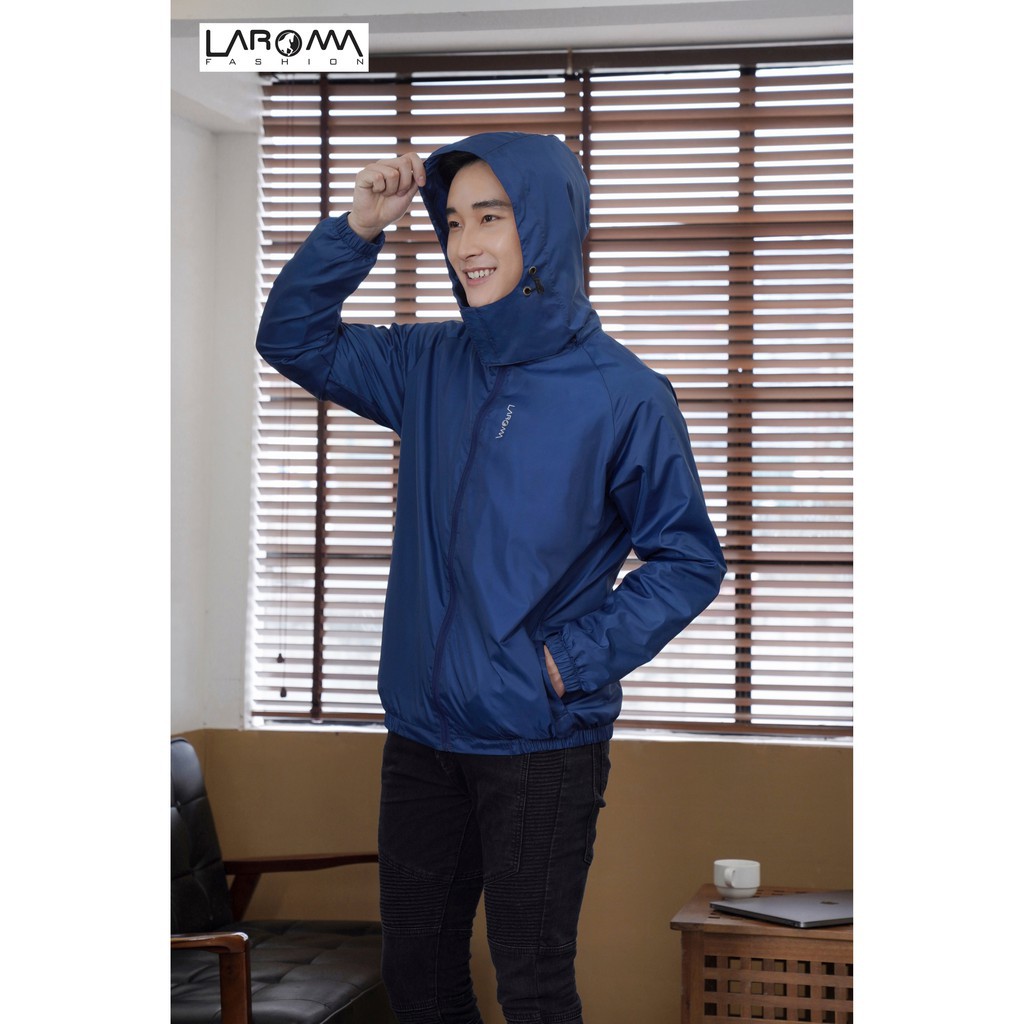 Áo gió nam Laroma 2 | Giữ ấm - Cản gió - Mũ rời - 2 lớp - AZ50 ❀ ❀