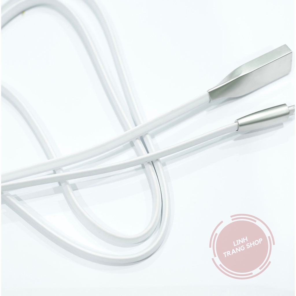 Cáp Sạc USB Chất Liệu Cao Su Dẹt Màu Trắng, Dây Sạc USB To Lai ing 2A