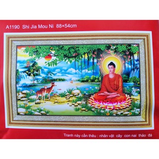 Tranh thêu chữ thập Phật thích ca A1190