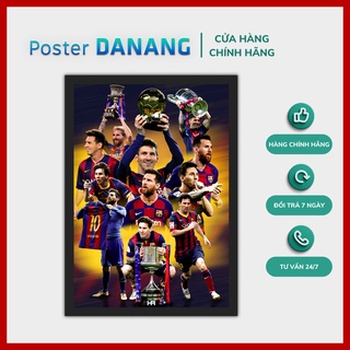 Khung ảnh treo tường poster bóng đá messi size 26cm x 35cm
