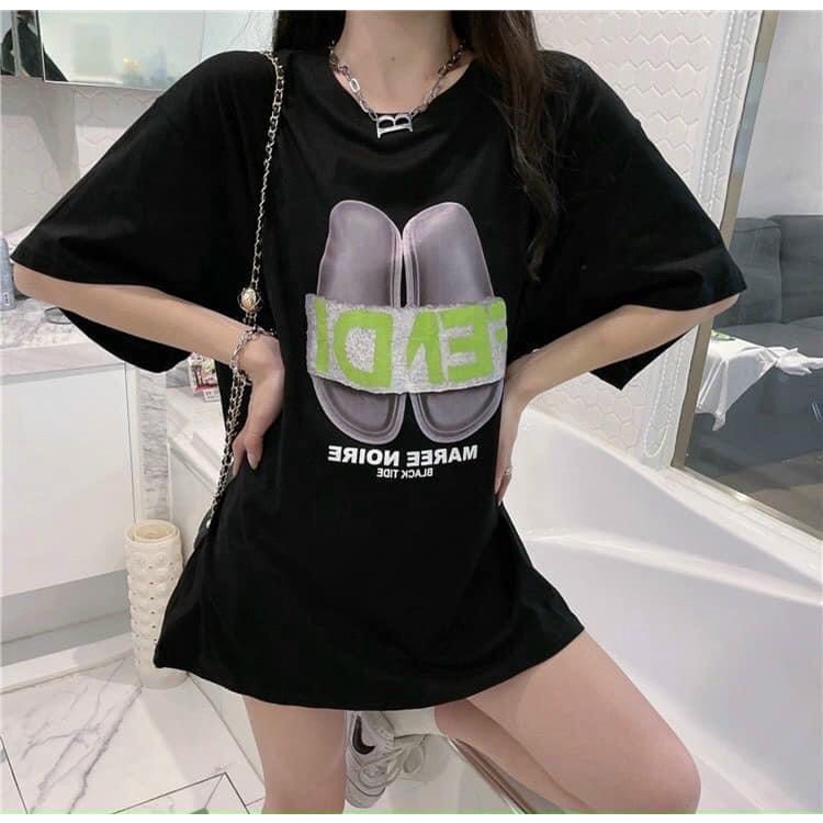 [ HÀNG HÓT] Áo Thun From rộng có in hình  đôi dép Fendi siêu hot hit trong năm 2022- ZADOLA FSHION