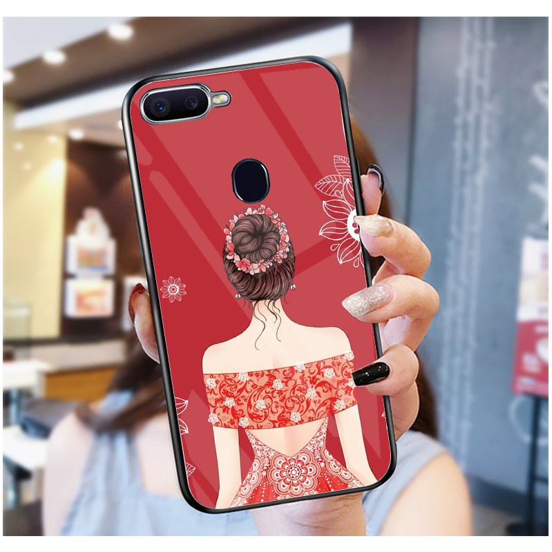 Ốp Lưng OPPO A12/A7/A5s/F9/F7/F5 mặt kính cường lực cao cấp
