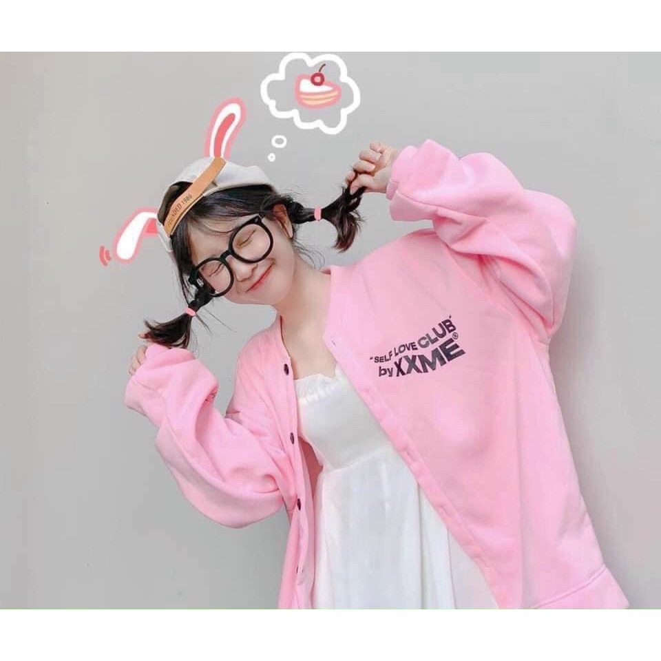 Áo Khoác Nỉ Ngoại Cadigan Kiểu Dáng Rộng Dài Hàn Quốc Siêu Xinh in chữ CLUB XXME Hot TP [NewUnisex]