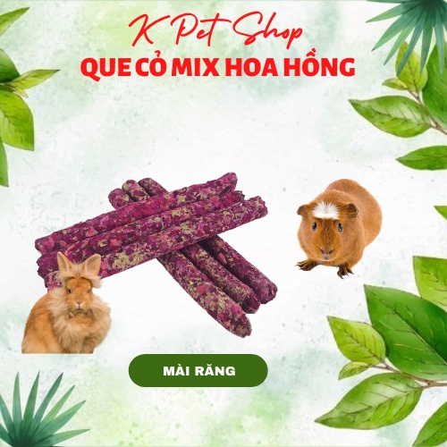 Bánh Que Cỏ Hoa Hồng Mài Răng 🐶 FREE SHIP 🐶 Bánh Mài Răng Thức Ăn Cho Thỏ, Bọ,Sóc,Hamster