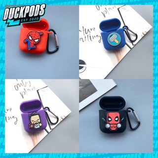 Ốp/ Case tai nghe Airpods silicon cao cấp in hình Marvel và DC comics