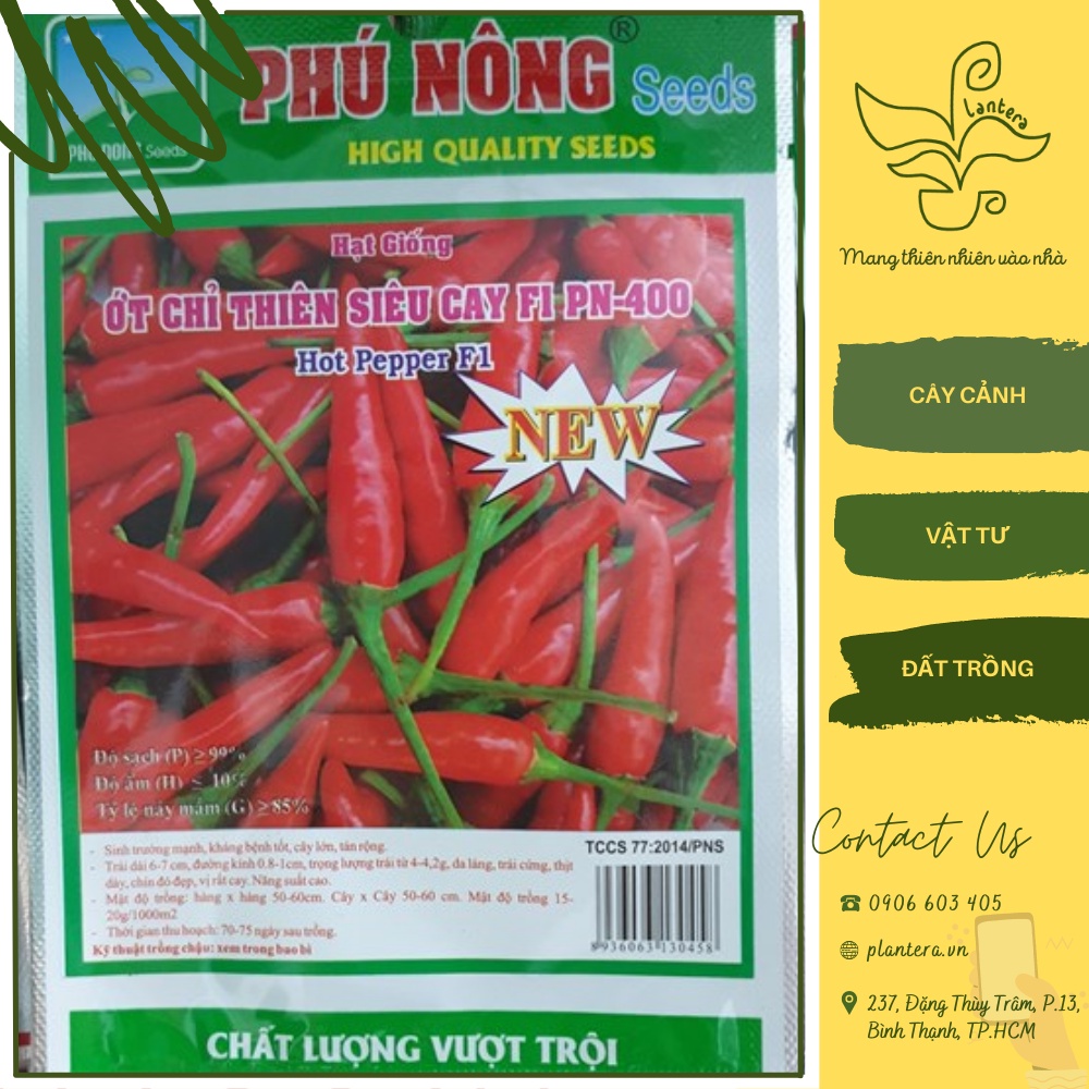 Hạt giống Phú Nông - Ớt chỉ thiên siêu cay PN-400 Gói 0.1g - Hạt Giống - Rau Ăn Quả